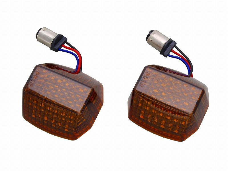 LEDコンバージョンキット フロント用 レンズ一体式LED 基盤のみ 3線式 2個セット オレンジレンズ ZRX400/ZRX1100/ZRX1200/GPZ900R