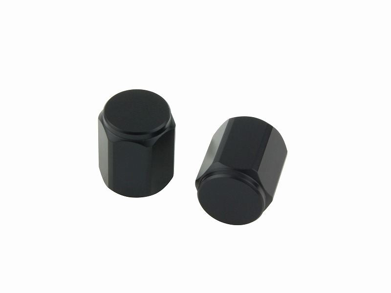 Hex Valve Cap (Plain) Black pr.