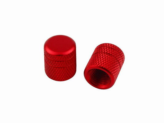 Aluminum Colored Air Valve Cap (RED) pr.