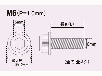 フランジキャップボルト セット M6X20 (2pcs/Set)