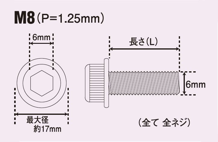 フランジキャップボルト セット M8X25 (2pcs/Set)