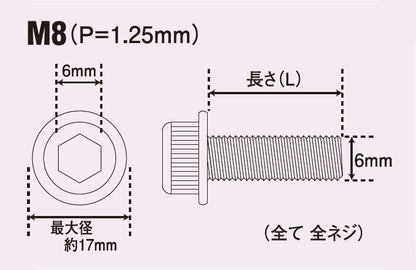 フランジキャップボルト セット M8X25 (2pcs/Set)