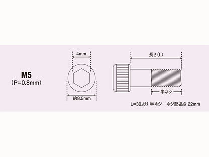 キャップボルトセット M5X10 ブラック (2pcs/Set)
