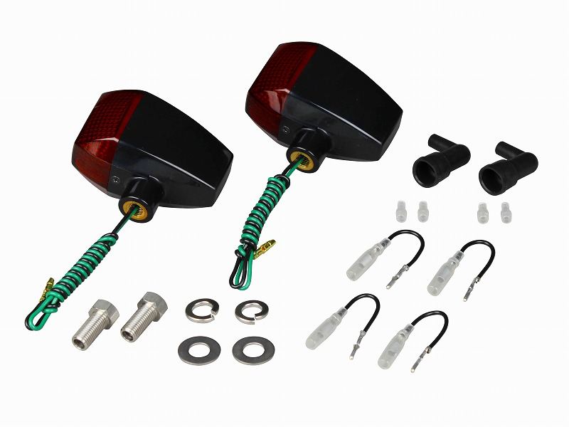 HGウインカー ZRタイプ スタンダードレンズ ダイヤカット シングル球 電球無し 2個入り ブラックボディ/オレンジレンズ