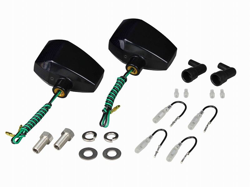 HGウインカー ZRタイプ スタンダードレンズ ダイヤカット シングル球 電球無し 2個入り ブラックボディ/スモークレンズ