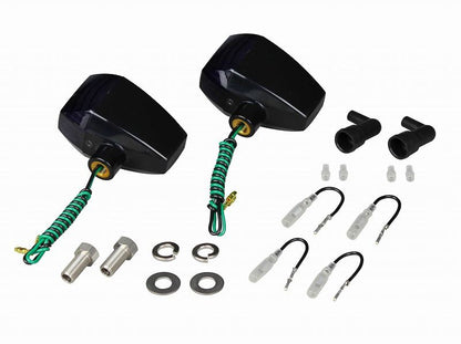 HGウインカー ZRタイプ クリスタルカットレンズ シングル球 電球無し 2個入り ブラックボディ/スモークレンズ
