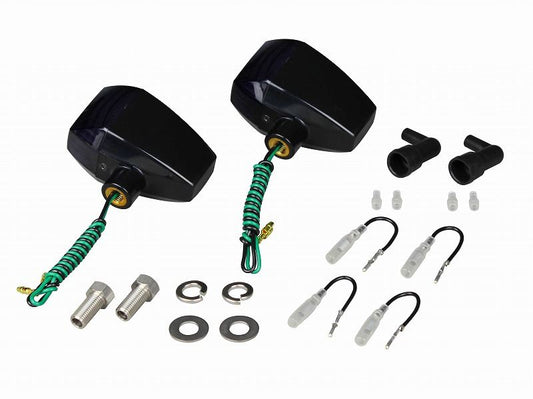 HGウインカー ZRタイプ クリスタルカットレンズ シングル球 電球無し 2個入り ブラックボディ/スモークレンズ