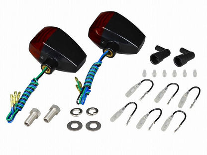 HGウインカー ZRタイプ クリスタルカットレンズ ダブル球 電球無し 2個入り ブラックボディ/オレンジレンズ