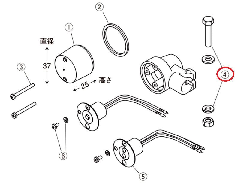 ウインカーホンタイホシュウヨウボルトM6X30(2pcs)ステンレス
