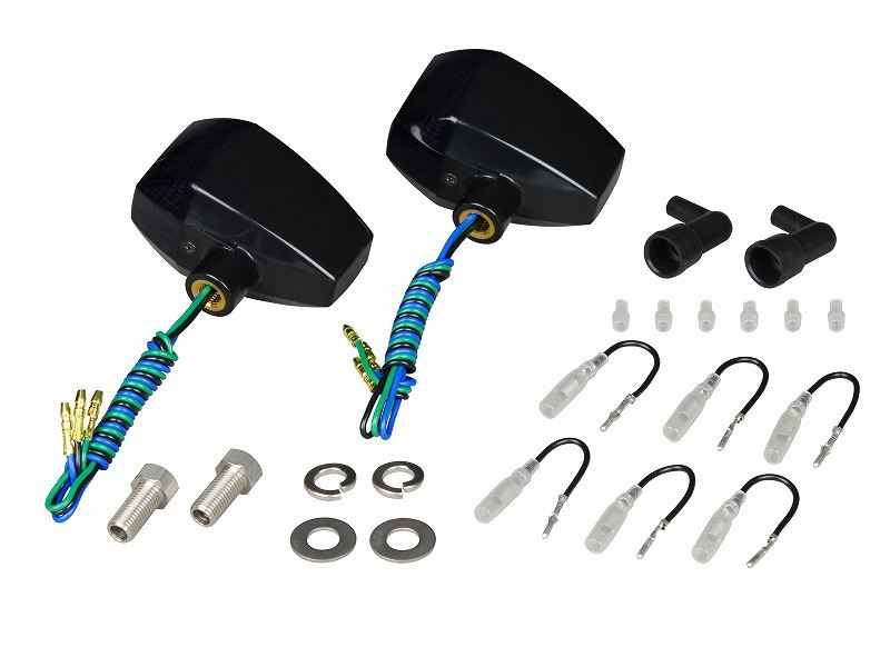 HGウインカー ZRタイプ スタンダードレンズ ダイヤカット ダブル球 電球無し 2個入り ブラックボディ/スモークレンズ