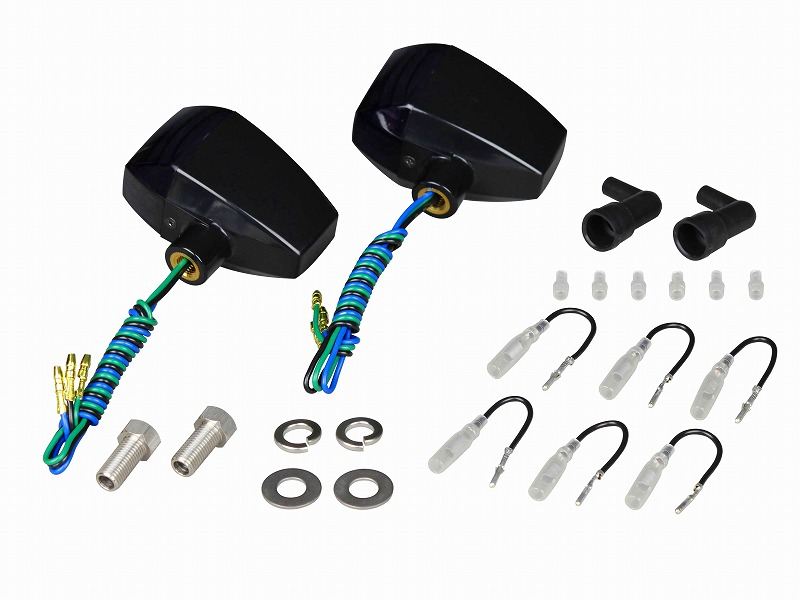 HGウインカー ZRタイプ クリスタルカットレンズ ダブル球 電球無し 2個入り ブラックボディ/スモークレンズ