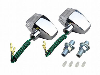 0 Classical Indicators Slim & Sharp Type Single Bulb Without Bulb 2 pcs Plated Body/Clear Lens