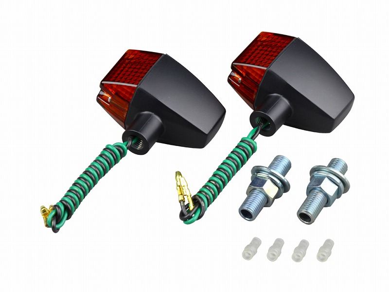 クラシカルウインカー スリム\U0026シャープタイプ シングル球 電球無し 2個入り ブラックボディ/オレンジレンズ
