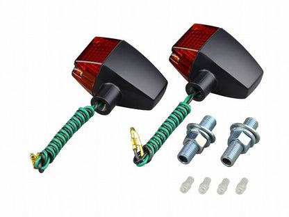 クラシカルウインカー スリム\U0026シャープタイプ シングル球 電球無し 2個入り ブラックボディ/オレンジレンズ