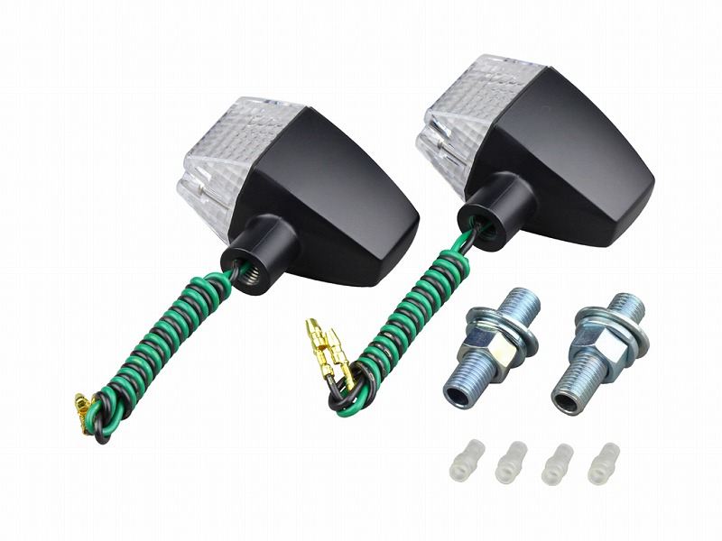 クラシカルウインカー スリム\U0026シャープタイプ シングル球 電球無し 2個入り ブラックボディ/クリアーレンズ