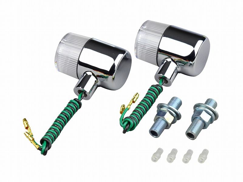 0 クラシカルウインカー 71タイプ シングル球 電球無し 2個入り メッキボディ/クリアーレンズ