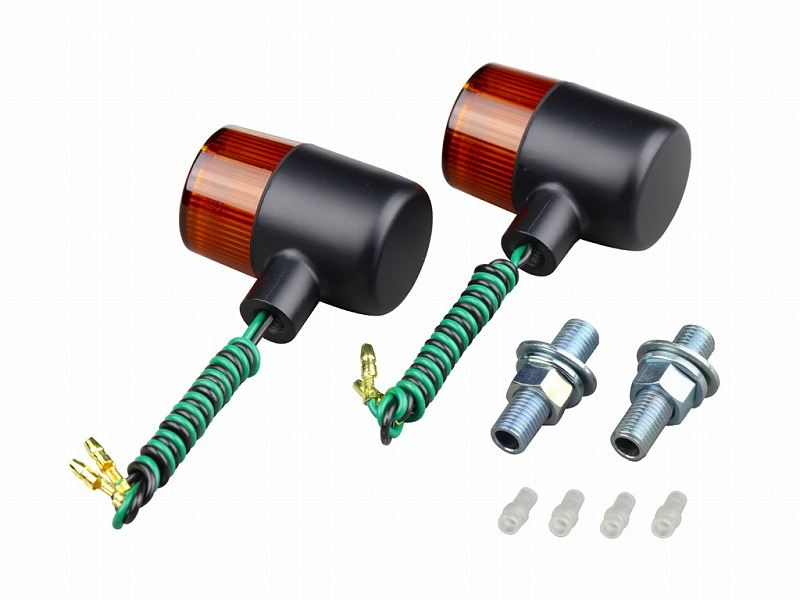 Classical Turn Signal 71 Type Single Bulb No Bulb 2 pcs Black Body / Orange Lens