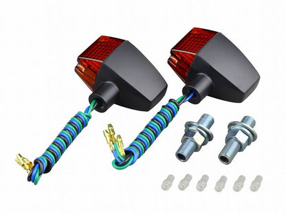 クラシカルウインカー スリム\U0026シャープタイプ ダブル球 電球無し 2個入り ブラックボディ/オレンジレンズ
