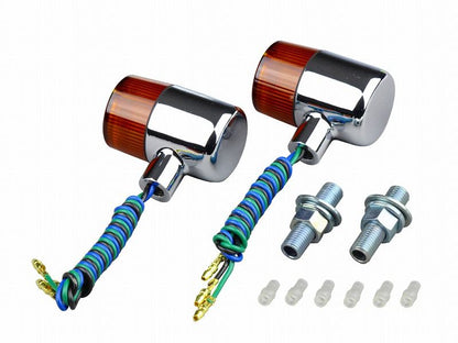 0 クラシカルウインカー 71タイプ ダブル球 電球無し 2個入り メッキボディ/オレンジレンズ