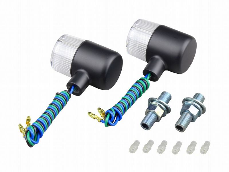 クラシカルウインカー 71タイプ ダブル球 電球無し 2個入り ブラックボディ/クリアーレンズ