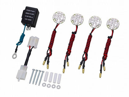ベーシック/クラシカル/アルミマシンド/キャスト 丸型ウインカー用 LED基盤コンバージョンキット シングルモジュール