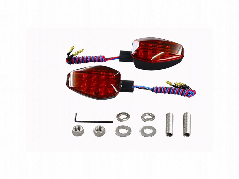 ライトウエイトLEDウインカー ダブル仕様 LED基盤付 2個入り ブラックボディ/オレンジレンズ