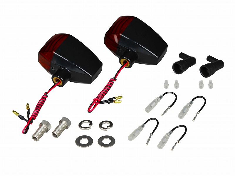 ZRタイプLEDウインカー クリスタルカットレンズ シングル仕様 2個入り ブラックボディ/オレンジレンズ