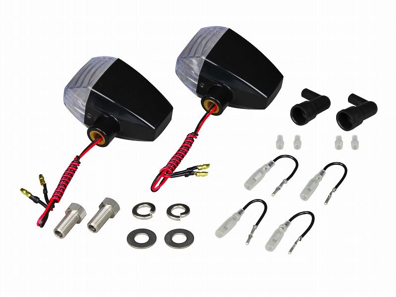 ZRタイプLEDウインカー クリスタルカットレンズ シングル仕様 2個入り ブラックボディ/クリアーレンズ