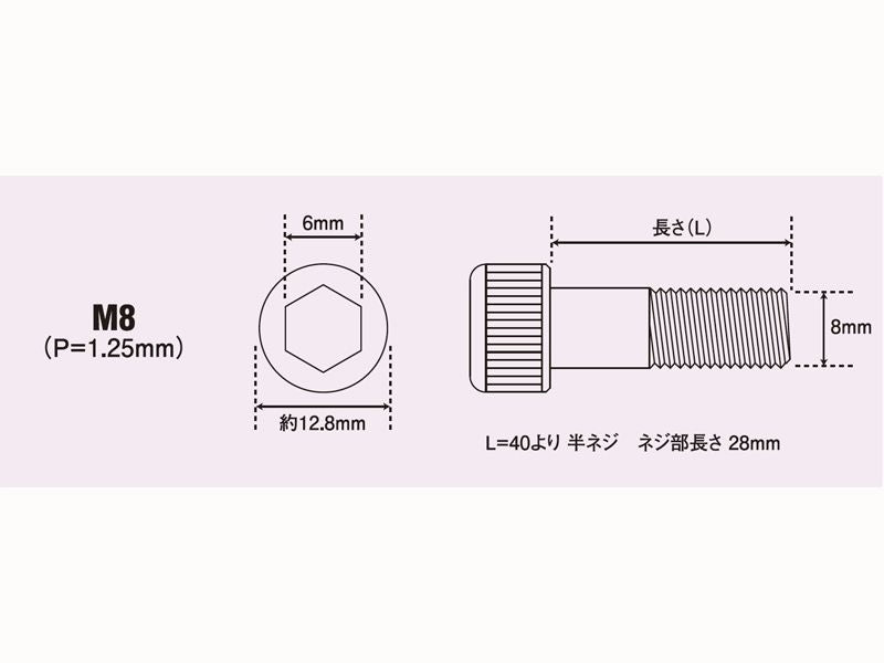 キャップボルトセット M8X45 ブラック (2pcs/Set)
