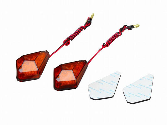 0 Aero LED Turn Signals Jewel Type Single Type with LED Board 2 Pieces Orange Lens