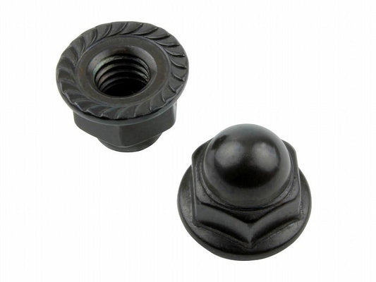 M6 Flange Acorn Nut, Black, 2pcs/Set