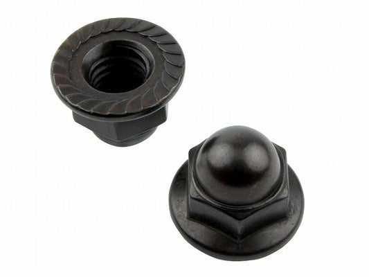 M8 Flange Cap Nuts, Black, 2pcs/Set