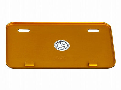 Aluminum License Plate, Small Rectangle, Gold, for 50cc-124cc, License Plate Protector