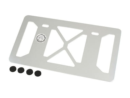 アルミライセンスバックプレート シルバー Lサイズ 250cc～クラス用 ナンバープレート保護