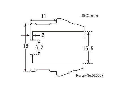 アルミスライダー ロング メッキ M6 2個入 保護