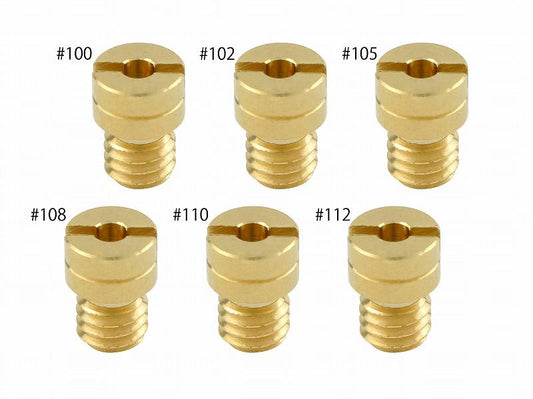 メインジェットセット #100-#112 ケイヒン 丸小タイプ(5×6.7タイプ) 各1個入り