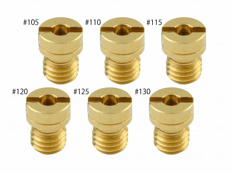 Main Jet Set #105-#130 Keihin Round Large (6x8 Round Type) NS-1, 1 piece each