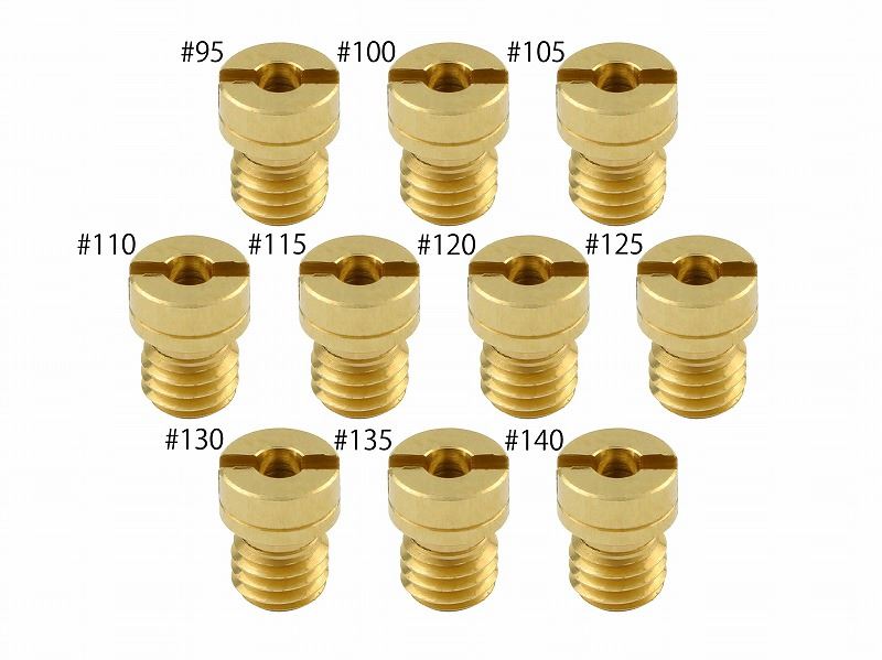 Main Jet Set #95-#140 Keihin Round Large (6x8 Round Type) for NSR50, 1 pc. each