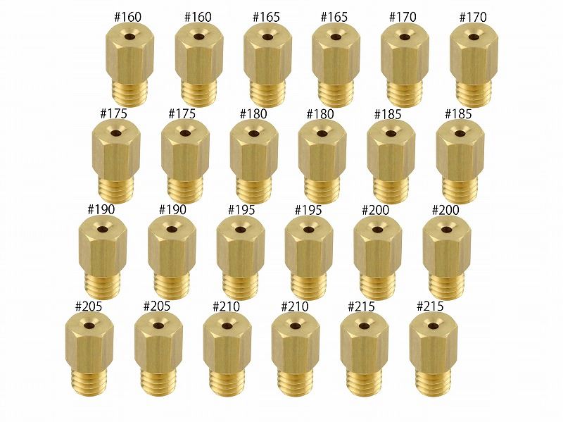 メインジェットセット #160-#215 ミクニ 六角大(6×11.5タイプ) TZR/RZ系 各2個入り