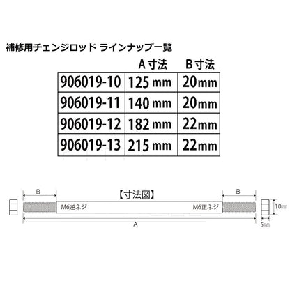 Stainless Change Rod 182mm 1pc