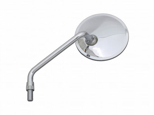 Short Round Mirror, Chrome, M10-P1.25/Standard Thread, Left Side