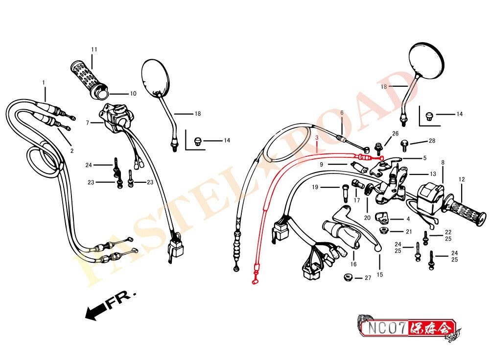 純正復刻ワイヤー チョークワイヤー単品 CBX400F