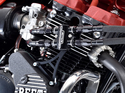 ラウンドオイルクーラーサイド回し ブラック 1セット CBX400F