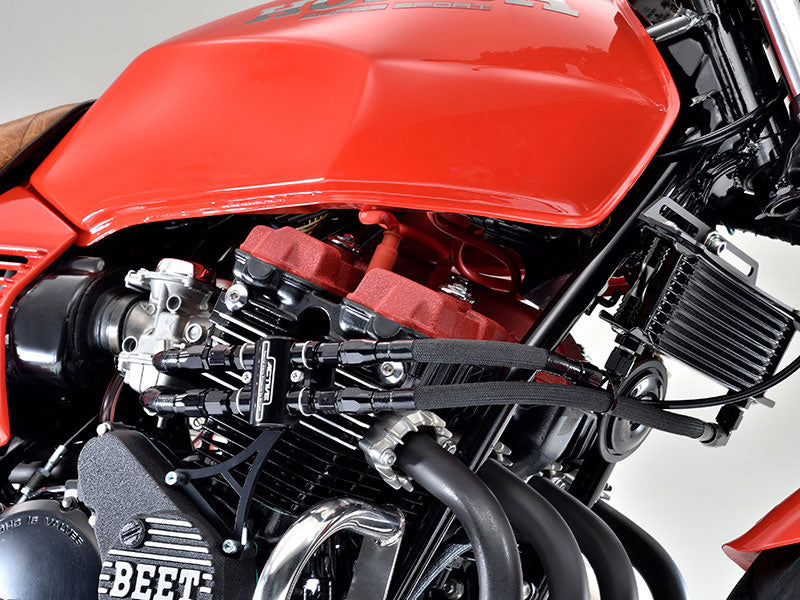 ラウンドオイルクーラーサイド回し ブラック 1セット CBX400F