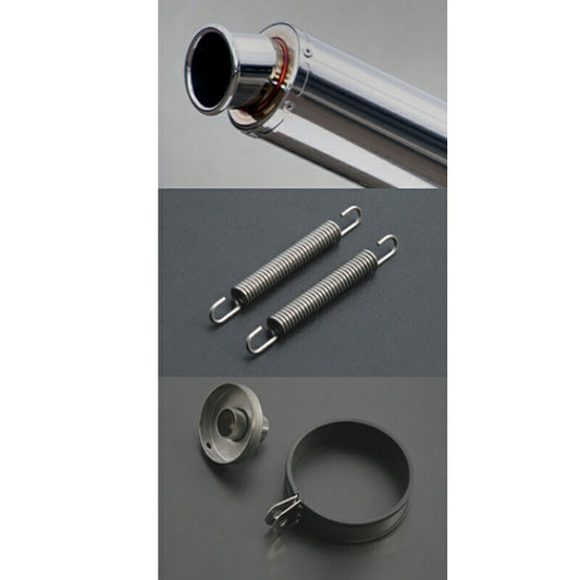 Realize 汎用 ステンレス サイレンサー マフラー 90×420 60.5φ 2ピース カールエンド