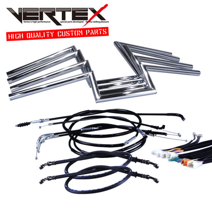 SR400/500 85-87年 1JR1JN ロボハン アップハンドル セット ブラック ワイヤー