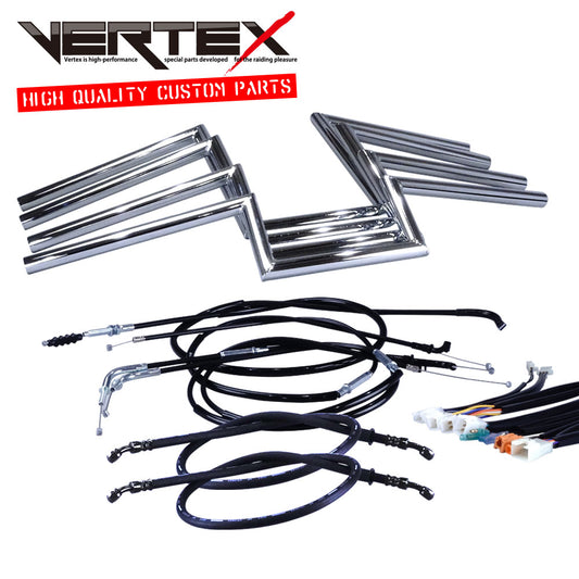 SR400/500 85-87年 1JR1JN ロボハン アップハンドル セット ブラック ワイヤー