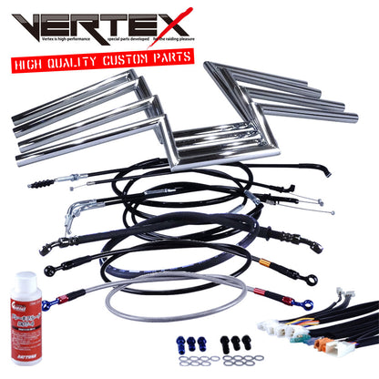 CB250T/400T ホーク2 ロボハン アップハンドル セット ブラック ワイヤー