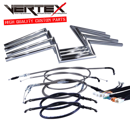 SR400 88-00 ロボハン アップハンドル セット ブラックメッシュ ダークメッシュ ワイヤー