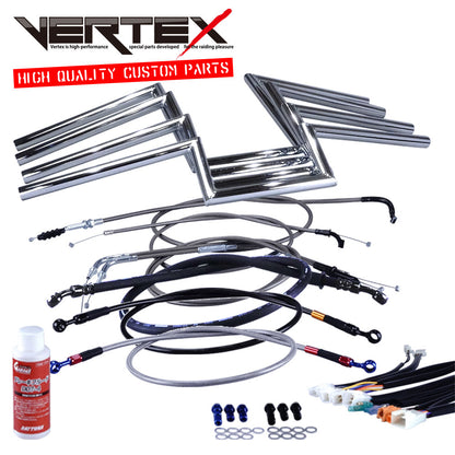 CB400F 初期 74-77年 ロボハン アップハンドル セット ブラックメッシュ ダークメッシュ ワイヤー